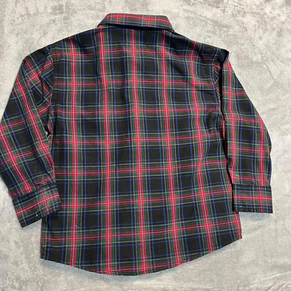 Free Assembly Shirt Boys 4/5 Plaid  Christmas Classic Preppy Holiday‎ School Top
